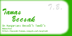 tamas becsak business card
